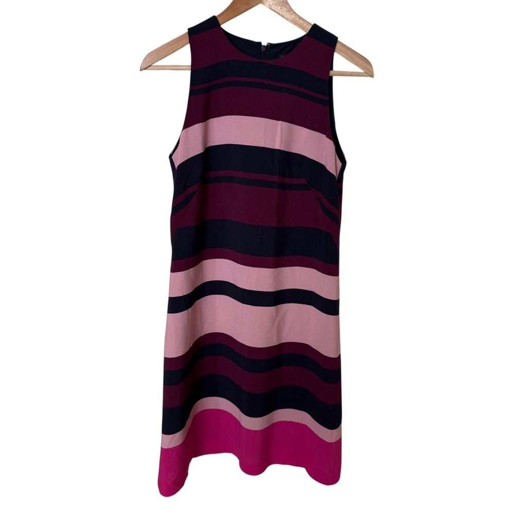 Ann Taylor Factory Striped Sleeveless Dress Pink Burgundy Navy Women's‎ Size 2